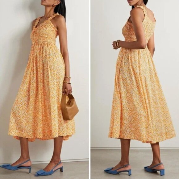 DÔEN Dress | DÔEN Emmaretta Dress in Clementine Daisy Fields - Picture 1 of 5